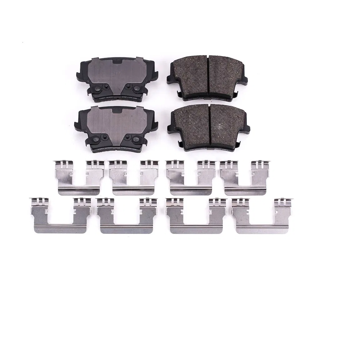 17-1057 – POWERSTOP Brake Pad, FMSI Number D1057 Ceramic Brake Pads Set Of 4 With Premium Stainless Steel Hardware